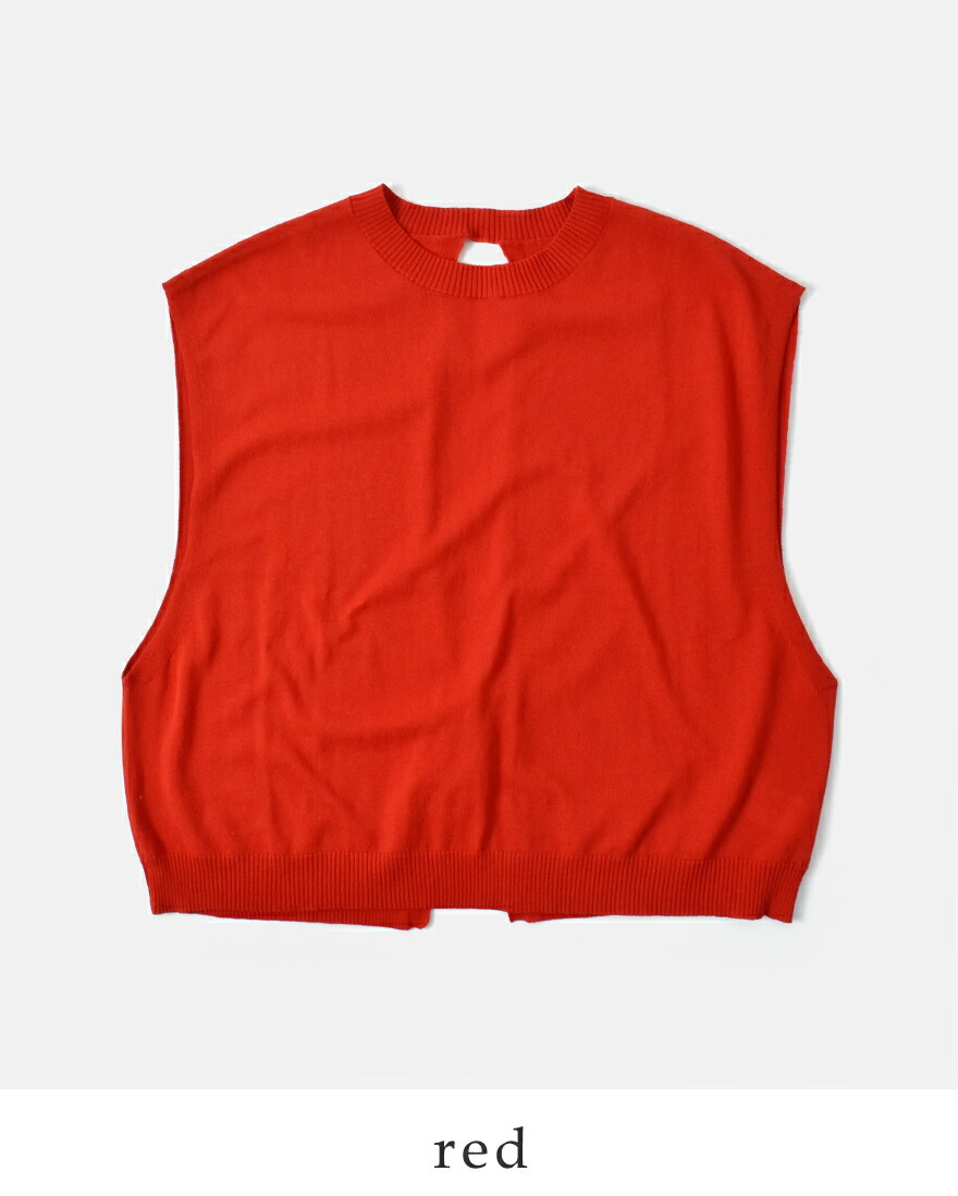 【30%OFF】mao made マオメイド シャリコットン 後ろ開き ベスト 521108 レディース mao made 【30%OFF】mao マオメイド シャリコットン 後ろ開き