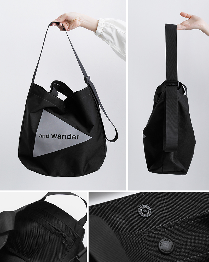 and wander（アンドワンダー） リサイクル OX ロゴ トートバッグ