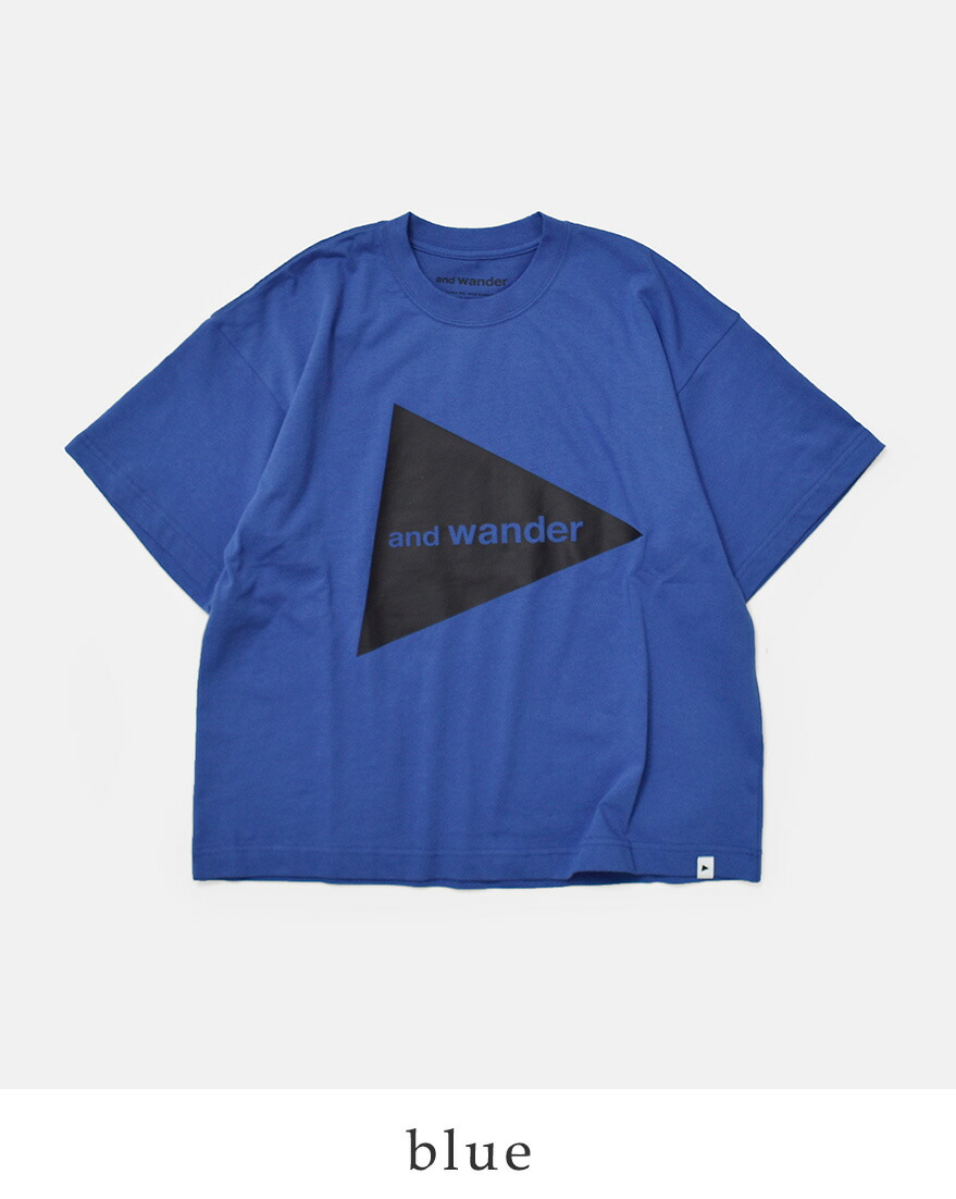 and wander - アンドワンダー 半袖Tシャツ サイズ00 XS - and wander（アンドワンダー） 速乾 ビッグロゴ 半袖Tシャツ and