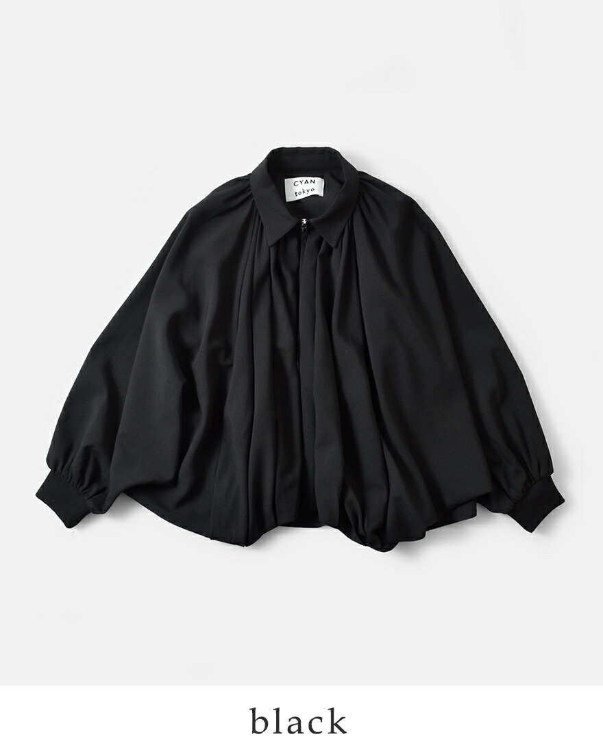 CYAN TOKYO（シアントーキョー） ラウンド ギャザー ドルマン ブルゾン