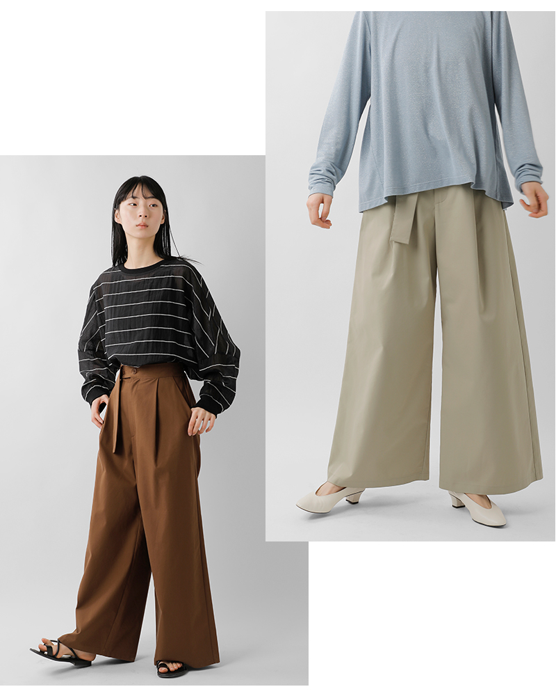 CYAN TOKYO（シアントーキョー） オーバーベルト ツイル ワイドパンツ