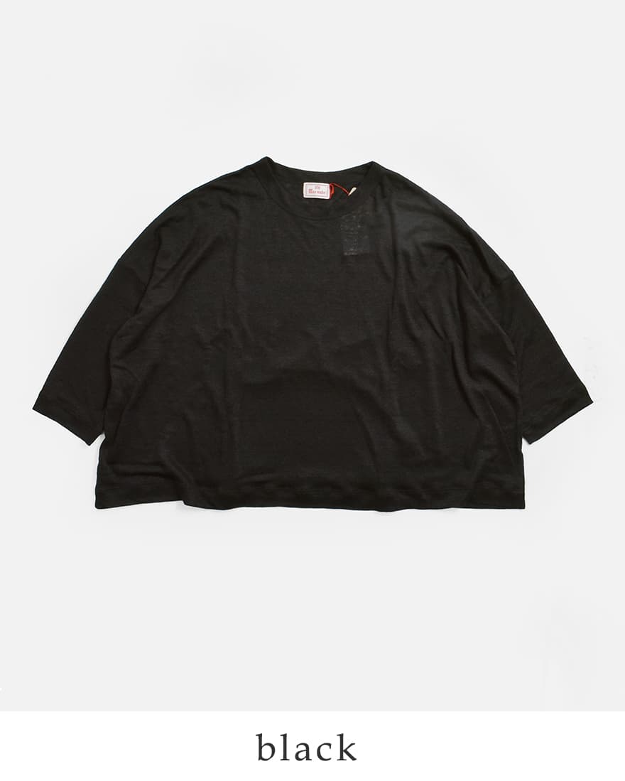 mao made（マオメイド） ベルギーリネン 7分袖 ワイド Tシャツ 611206