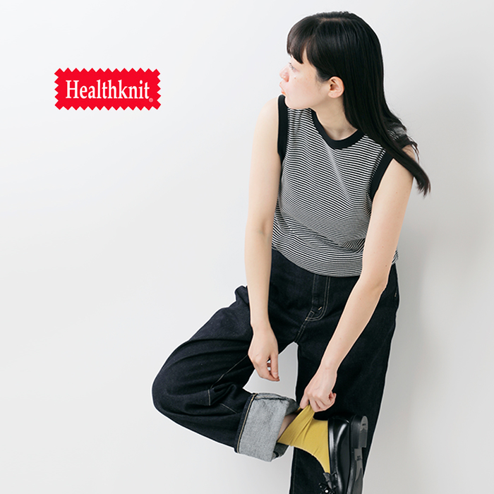 Healthknit(ヘルスニット)ベーシックワッフルスリーブレスプルオーバー619