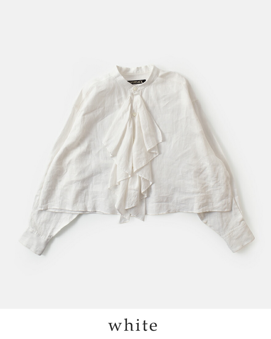 SAC ハバーサック HAVERSACK リネンポプリン クロップドフリルシャツ