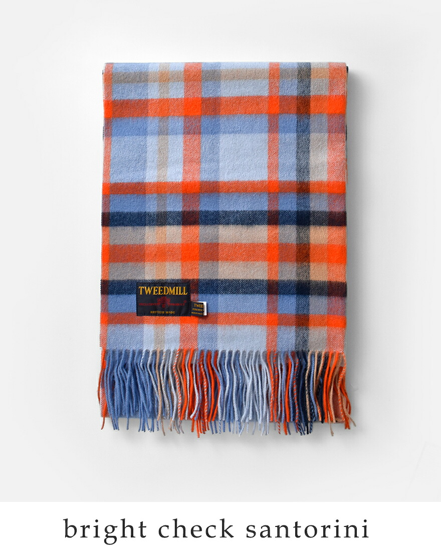 GENERALRESEARCH / ボトム/S/ウール/マルチカラー/チェック TWEED MILL（ツイードミル） チェック ラムズウール ストール 65-190wp