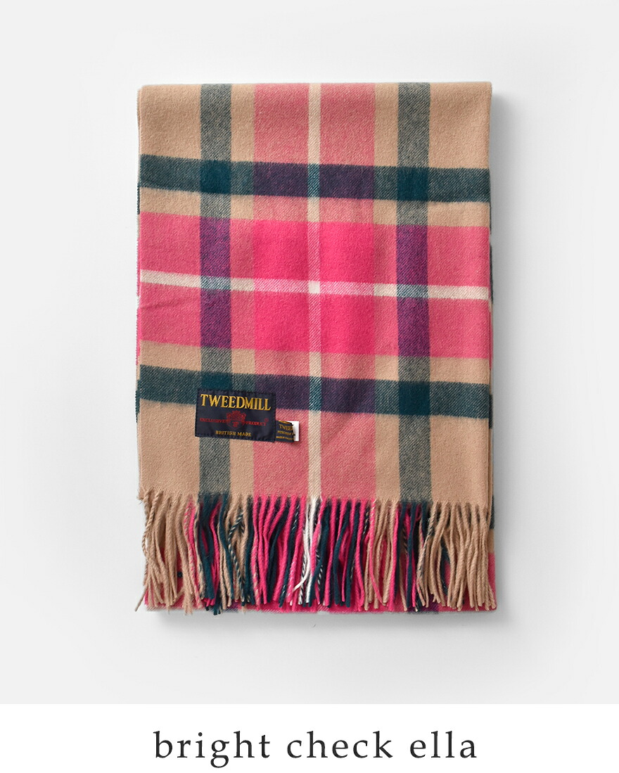 【美品】TWEEDMILL カラフルチェックストール TWEED MILL（ツイードミル） セール【20%OFF】ツイードミル チェック
