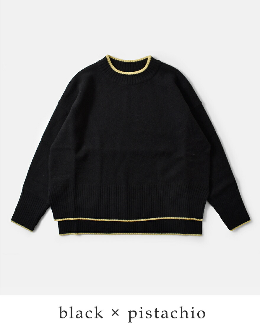 新品未使用　NARUタスマニアラム コモドニットセーター　黒 NARU（ナル） セール【30%OFF】ナル タスマニアラム バイカラー コモド