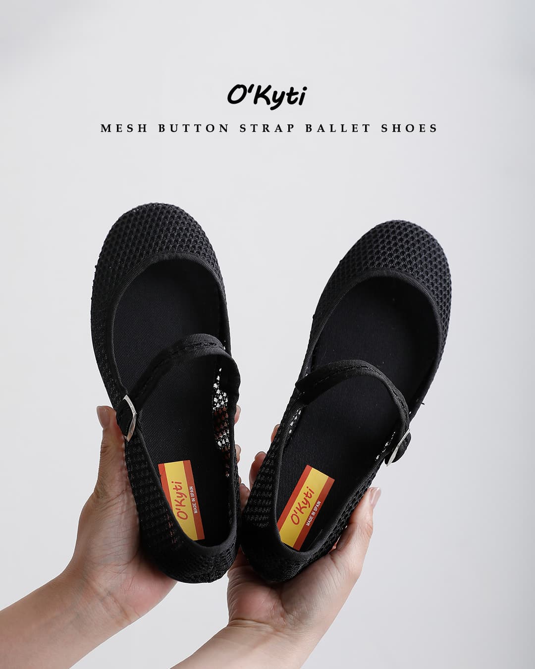 新品☆ ANAYI コットンポリエステルビジュープルオーバー/セオリー、23区 O'Kyti（オキティ） O'KYTI メッシュ ボタンストラップ バレエシューズ