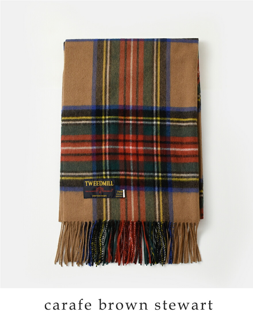 TWEED MILL（ツイードミル） ラムズウール チェック ストール マフラー