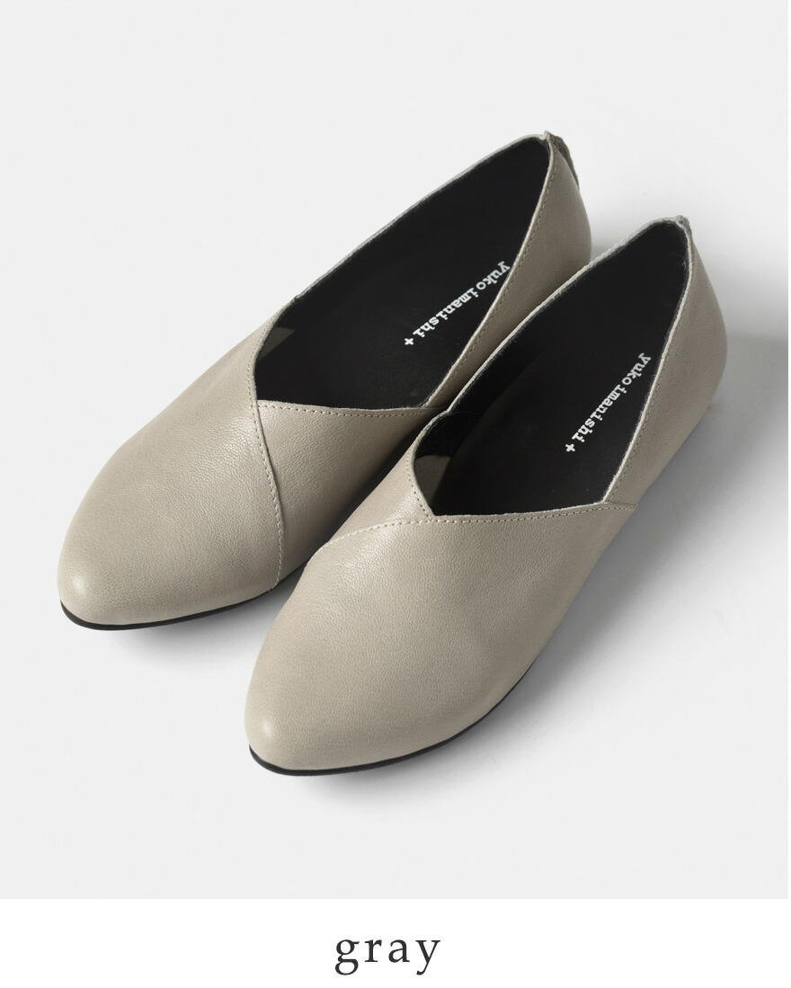 imanishi+ ユウコイマニシフラットシューズ レディース 本革 yuko imanishi +（ユウコイマニシプラス） ゴートレザー ポインテッド