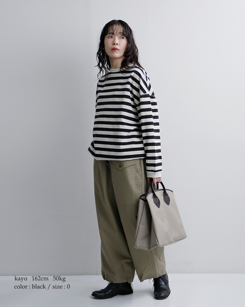 HAVERSACK（ハバーサック） 度詰天竺ボーダー クルーネック ロングT