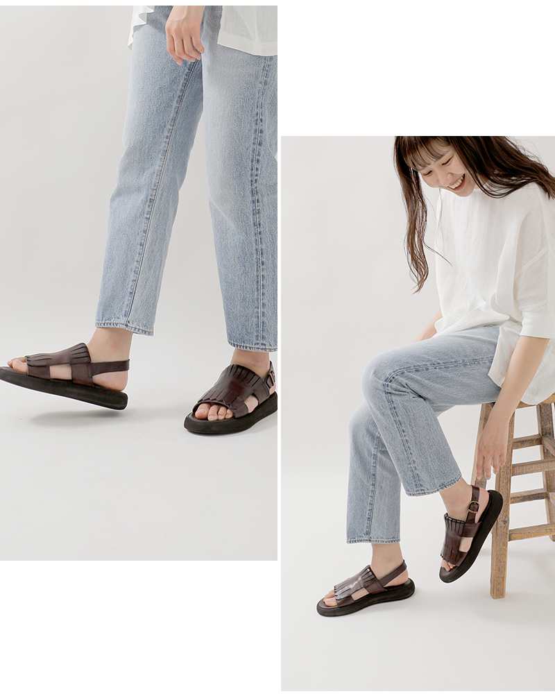 BRADOR ブラドール レザー キルト バックストラップ フラット