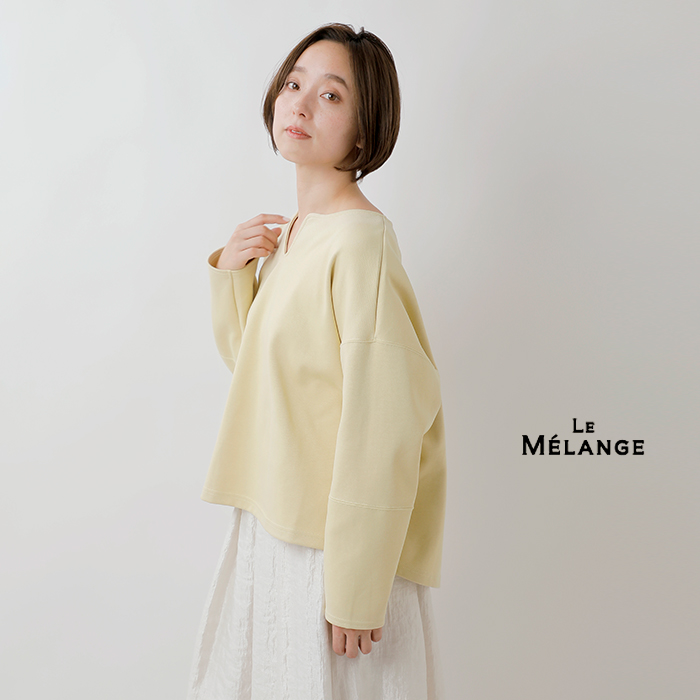 正規品販売！ Le Melange ル メランジュ キーネック ダンボールニット プル トップス