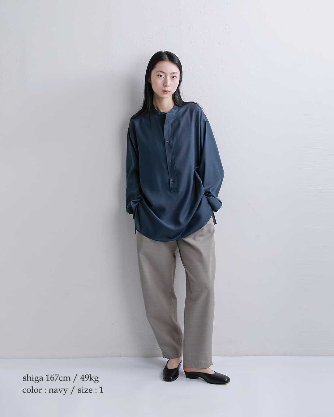 LOEFF（ロエフ） ヘンリーネック ロングスリーブ シャツ 8811-2-000006