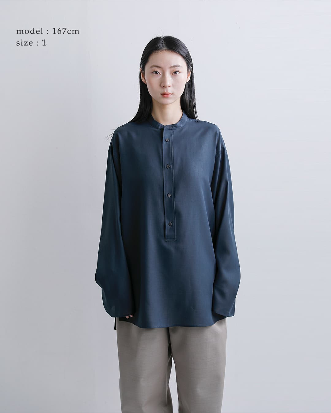 LOEFF（ロエフ） ヘンリーネック ロングスリーブ シャツ 8811-2-000006