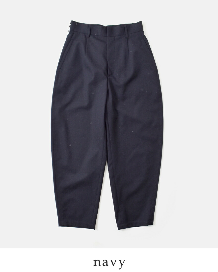極美品✨LOEFF　ウールギャバジンボンタントラウザー　黒　ワイドテーパード ボンタンパンツ（LOEFF／レディースファッション