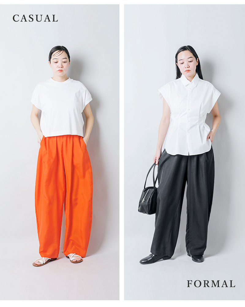 LOEFF ロエフ シルク ドレープ ワイド ボンタン パンツ 8814-699