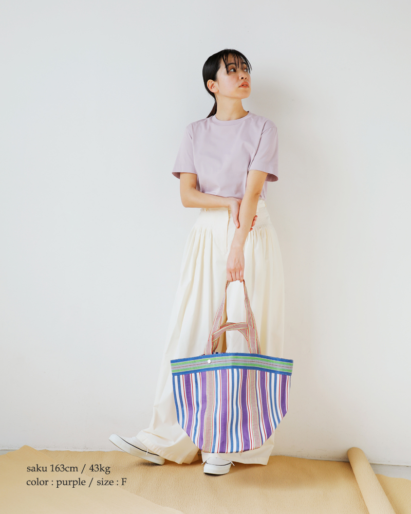 Pasand by ne Quittez pas パサンド バイ ヌキテパ メッシュトートバッグ Multi Stripe Mesh Wide  Tote Bag 882041pa4 2024ss新作