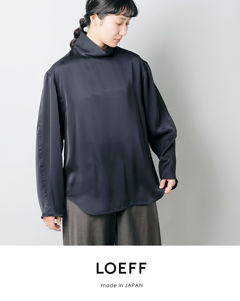 ロエフ ブラウス LOEFF  サテン ハイネック プルオーバー ブラウス 8821-2-990082  ☆☆ クーポン対象 LOEFF（ロエフ） セール【50%OFF】ロエフ サテン ハイネック プル