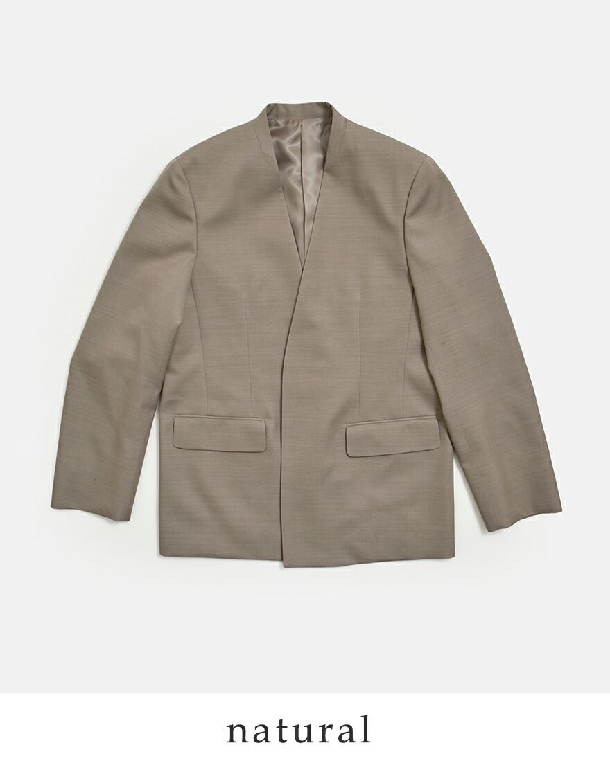 ロエフ LOEFF  高密度 ウール ギャバ ノーカラー ジャケット 8822-2-000003 レディース  春夏 2026ss新作の画像