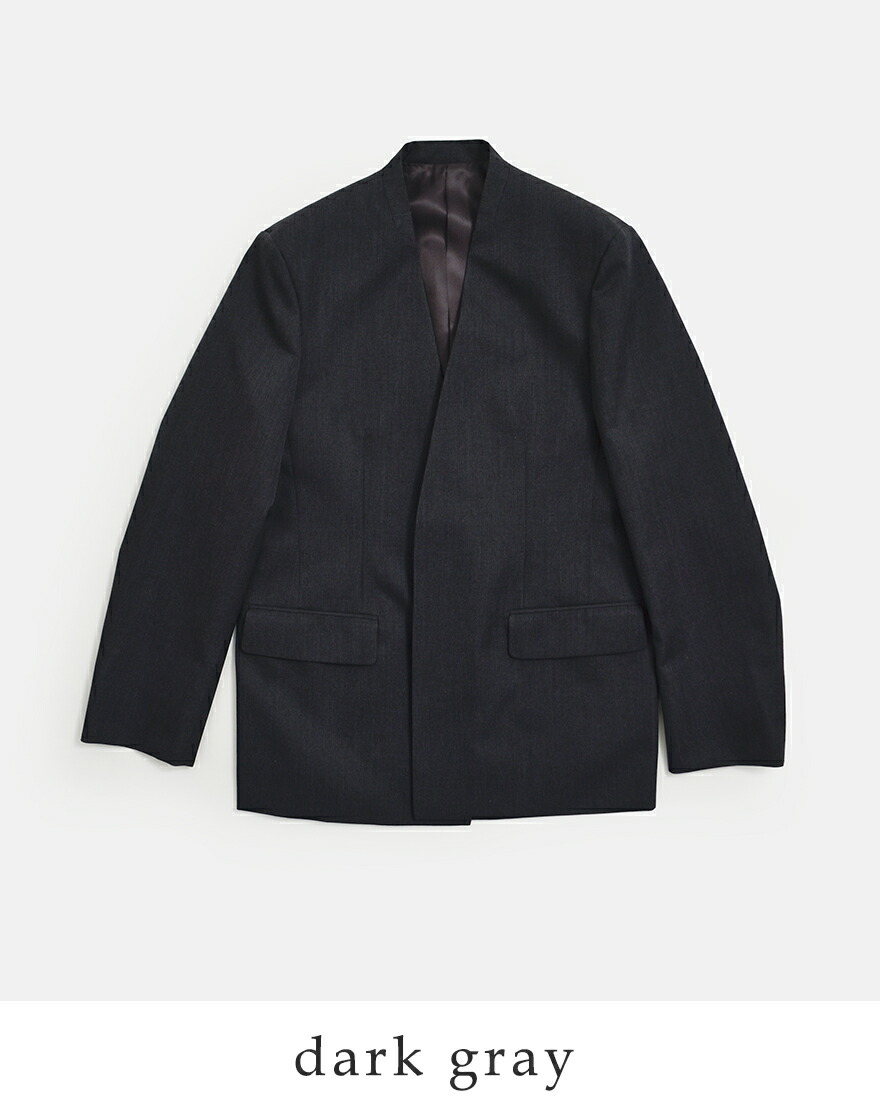 ロエフ LOEFF  高密度 ウール ギャバ ノーカラー ジャケット 8822-2-000003 レディース  春夏 2026ss新作の画像