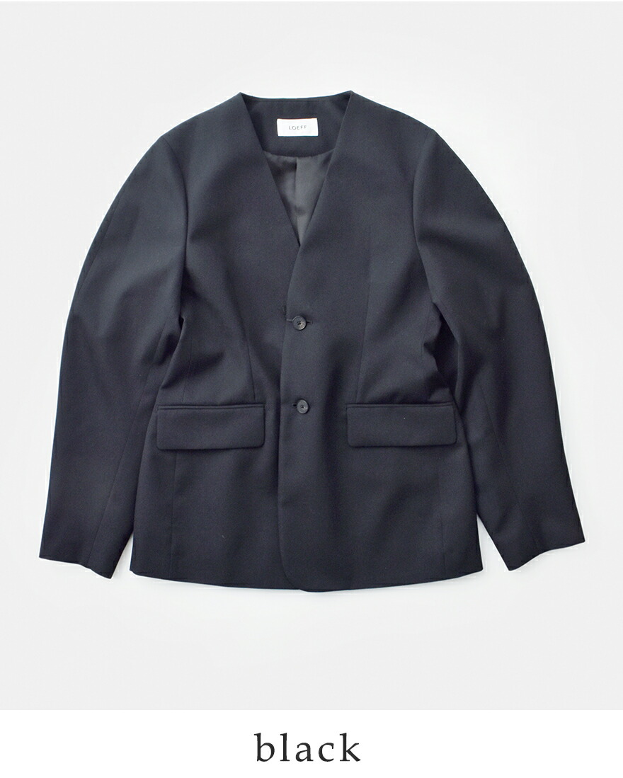 LOEFF ノーカラージャケット レディース ロエフ 中古 古着