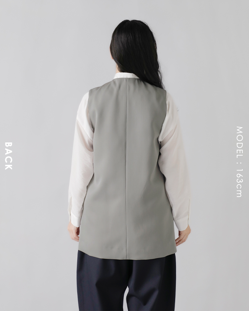 LOEFF ロエフ ウール ギャバ クルーネック ベスト 8825-209-0133