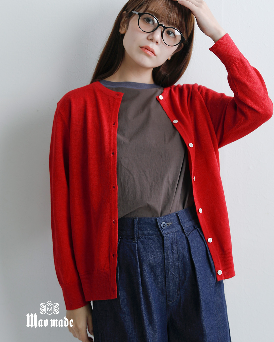 mao made（マオメイド） aranciato別注 UVカット リネン クルーネック