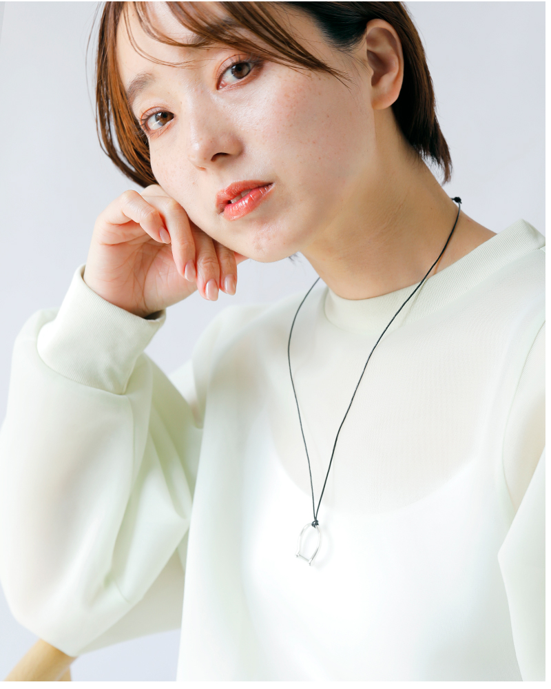aura オーラ シルバー925 ホースシュー レザー コード ネックレス