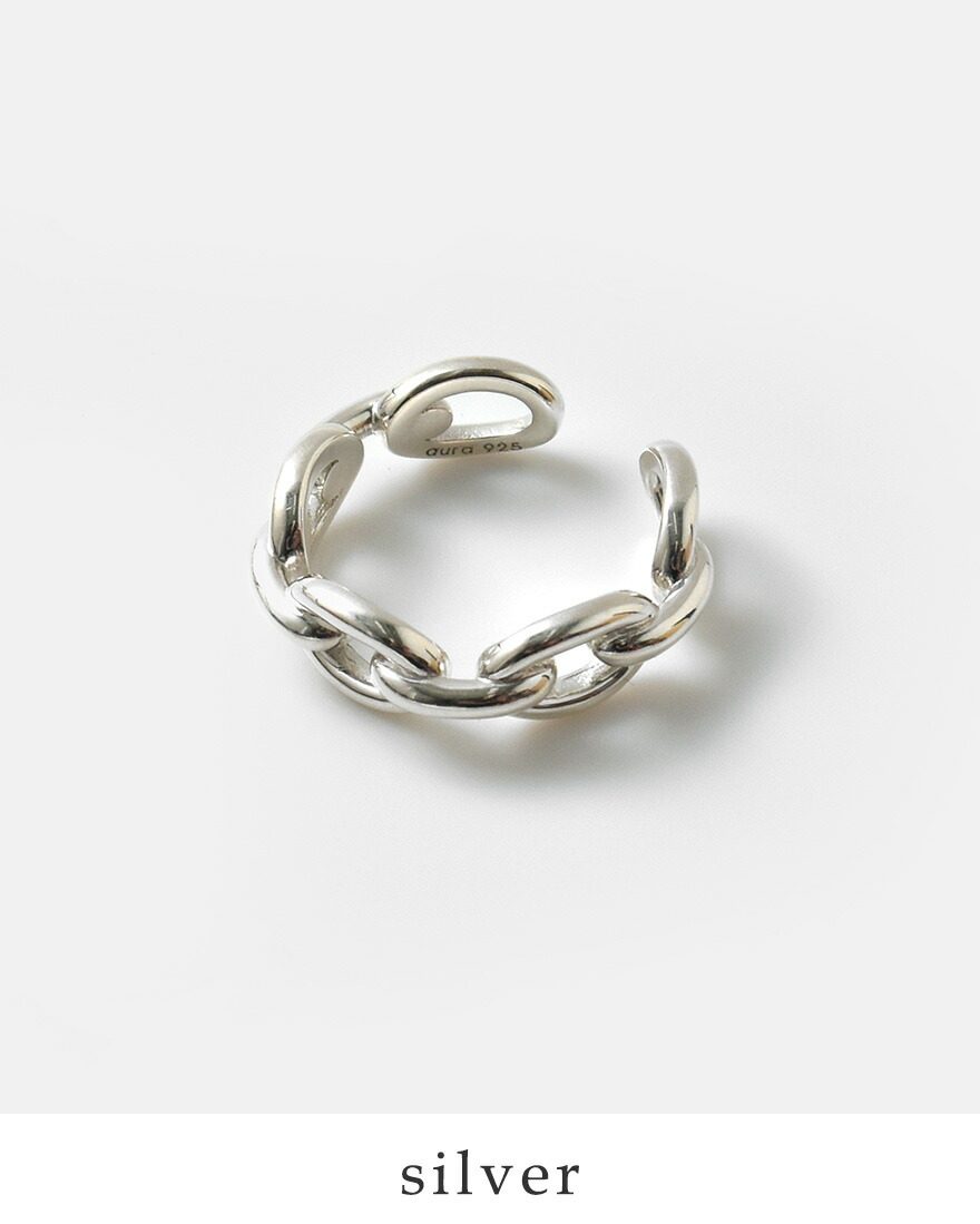 aura オーラ シルバー925 シック チェーン ピンキーリング thick chain