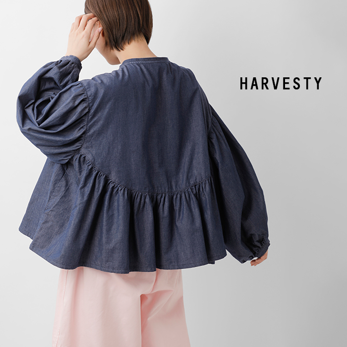HARVESTY（ハーベスティ） デニム ボヘミアン ブラウス a42601