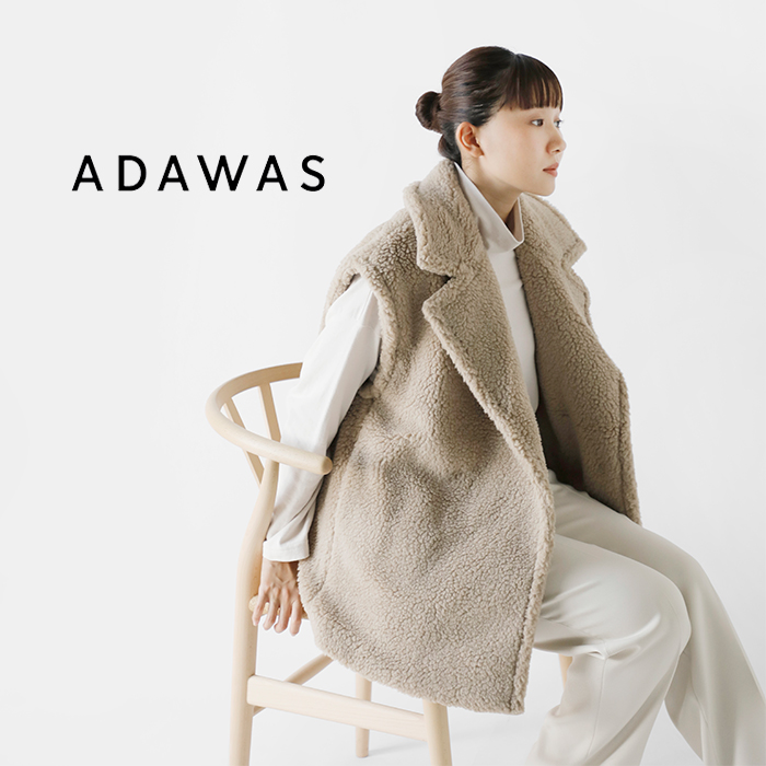 ☆】ADAWAS ウールブレンド ボアベスト FAKE MOUTON GILET adws-301-57