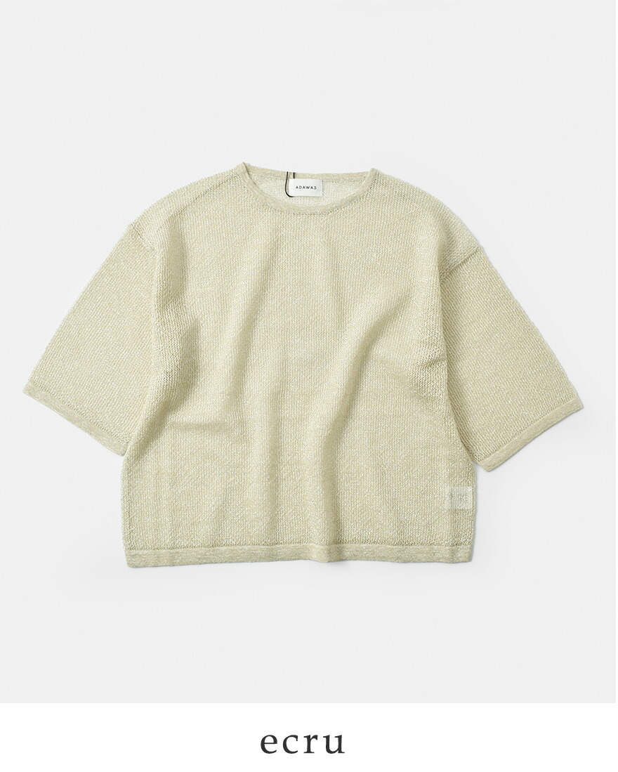 【50%OFF】アダワス ADAWAS リネン オープンニット セミ シアー プルオーバー OPEN-KNIT SEMI-SHEER TEE adws-407-41 レディース ADAWAS 【50%OFF】アダワス リネン オープンニット セミ シアー