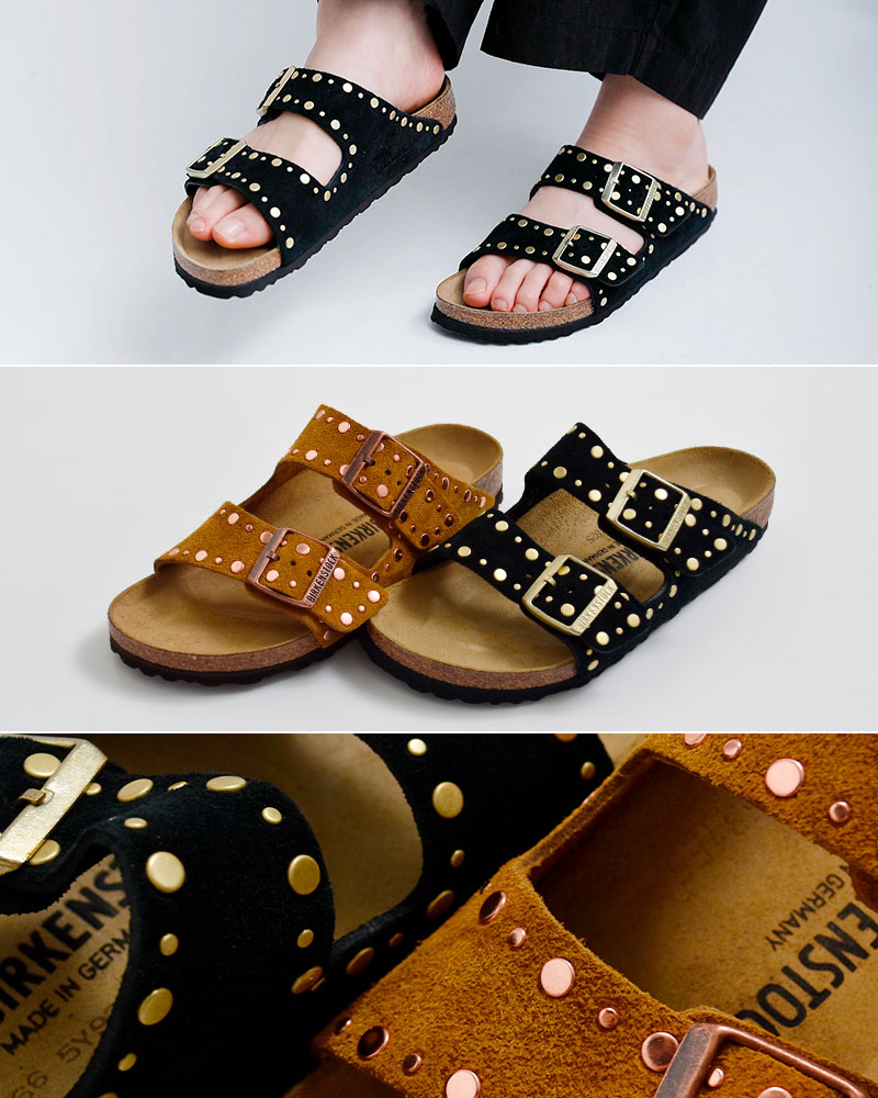 BIRKENSTOCK(ビルケンシュトック)アリゾナリベットスエードレザーナローサンダル“ArizonaRivet”arizona-rivet
