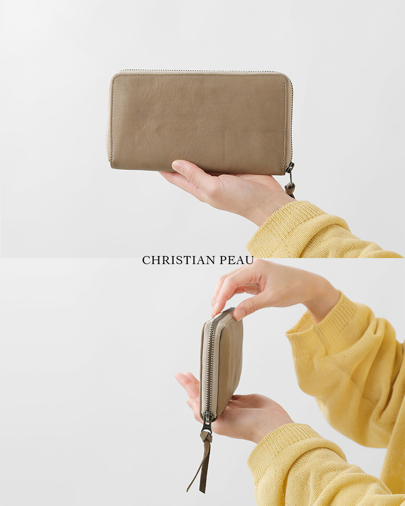 CHRISTIAN PEAU クリスチャンポー カウ レザー ラウンド ジップ 長財布