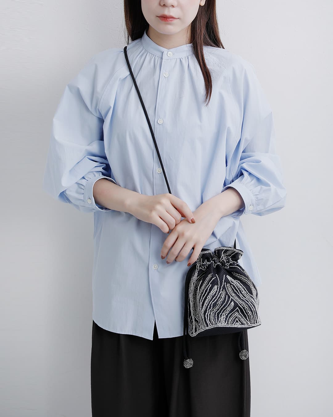 MARCHER（マルシェ） 巾着 ガラスビーズ ショルダーバッグ b-shoulder
