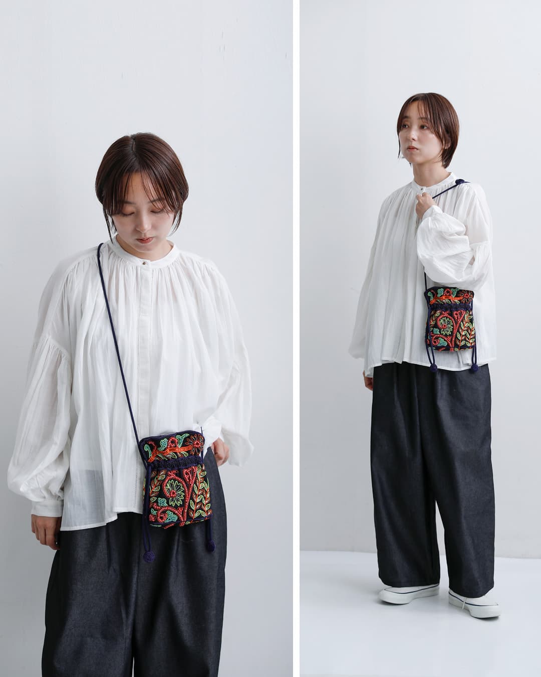 MARCHER（マルシェ） 巾着 ガラスビーズ ショルダーバッグ b-shoulder
