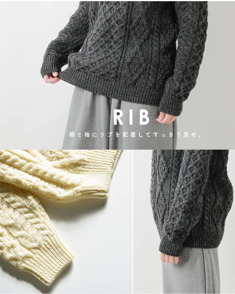 aran WOOLLEN MILLS Aran Woollen Mills アランウーレンミルズ ヘリテージ ウーステッド ウール ケーブル編み ニット  プルオーバー b392 レディース : aranciato ヤフー店 - 通販 - Yahoo!ショッピング