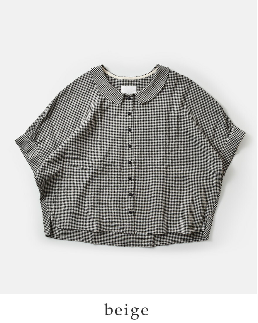 MAGALI 【20%OFF】マガリ リネン コットン ギンガム フラット