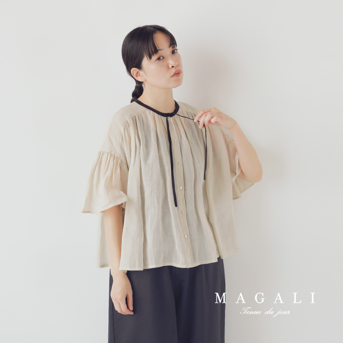 MAGALI 【20%OFF】MAGALI マガリ ラミーローン フレアスリーブ