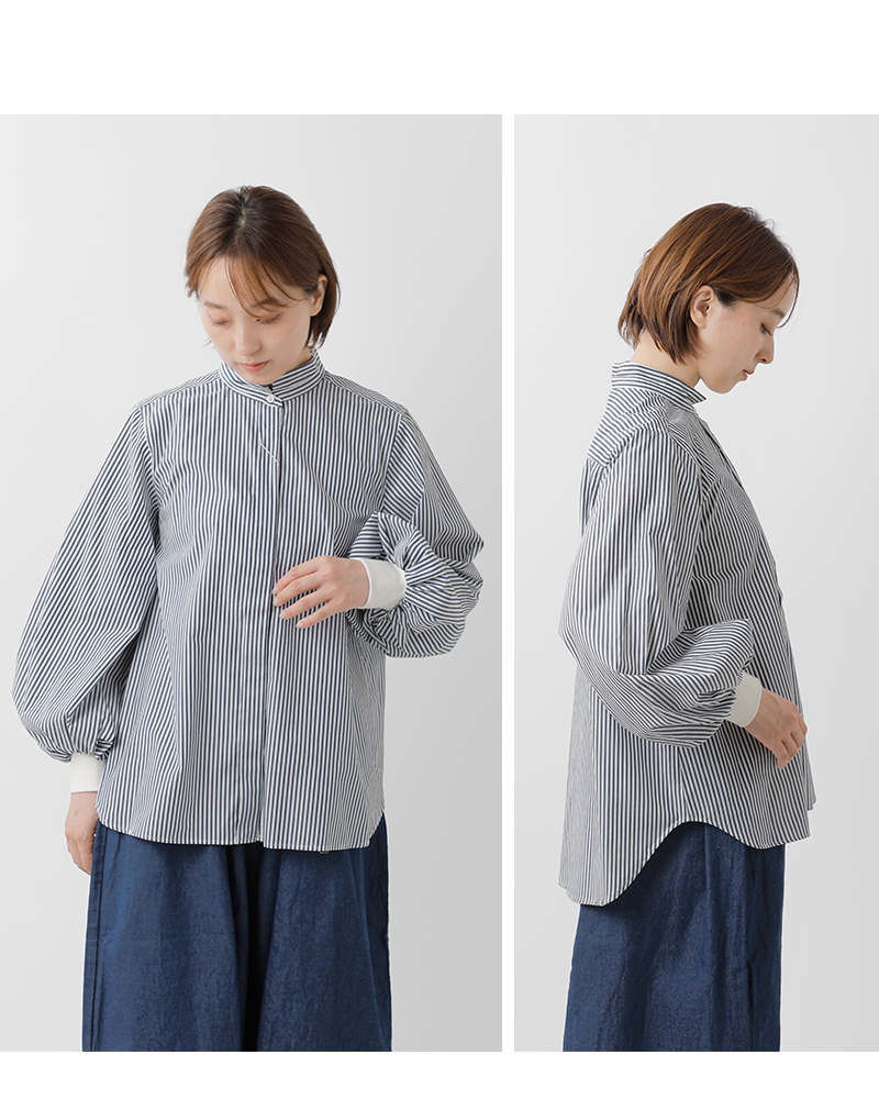 Le ciel de Harriss キャンディースリーブブラウス ブルー Le