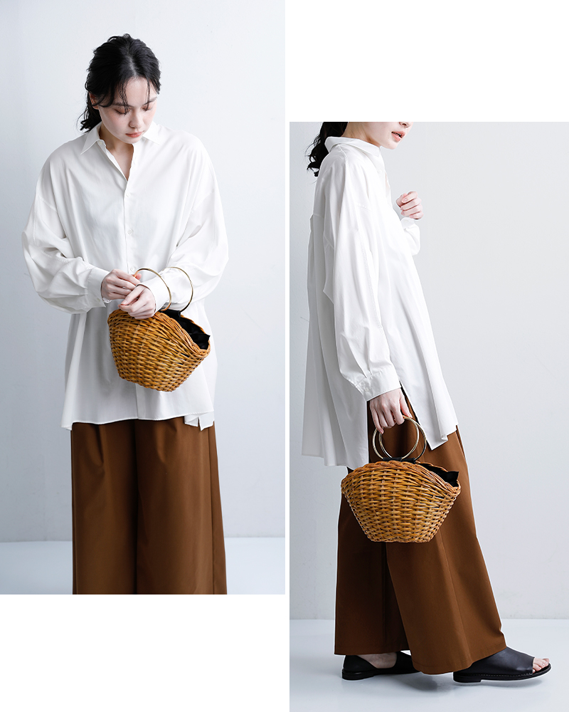the Bagmati ラタンカゴバッグ 丸型バグマティー美品 The Bagmati（ザバグマティ） バグマティ ラタン リングハンドル カゴ