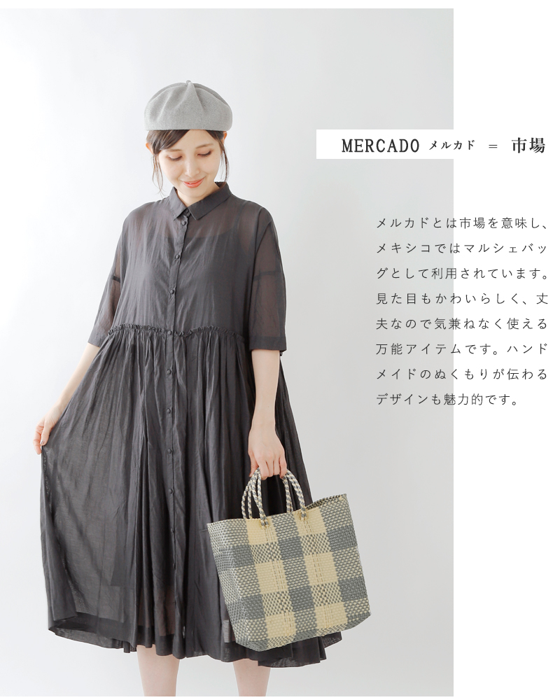 Letra 【クーポン対象】レトラ メルカドバッグ S CHECK check-s