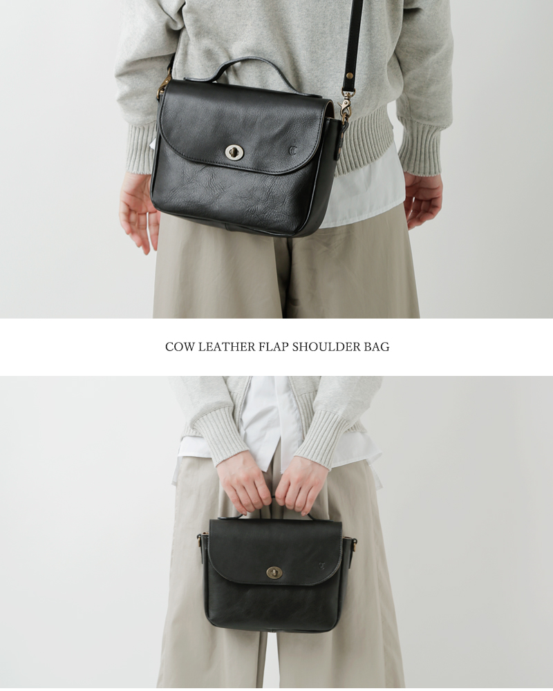 CLEDRAN（クレドラン） カウレザー フラップ ショルダー バッグ SAINTE
