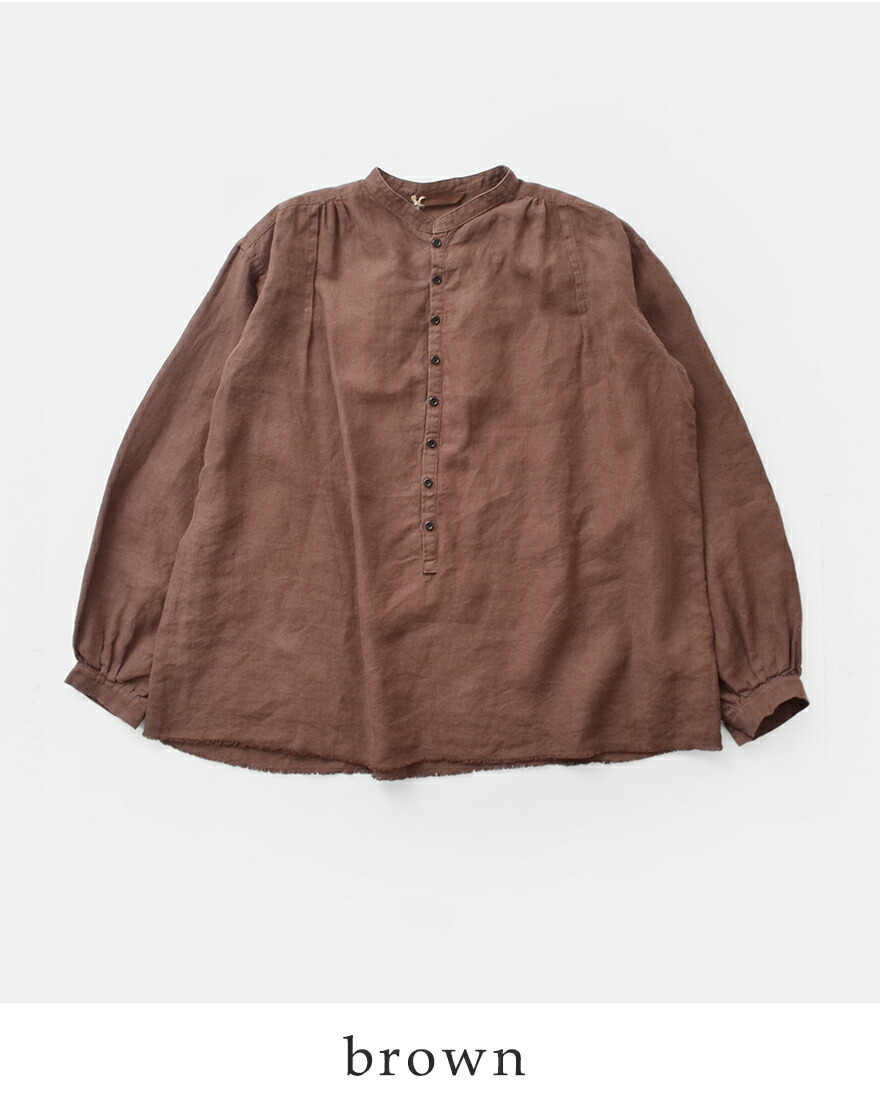 セール【30%OFF】クロリ CLOLI ヘンプ スタンドカラー ブラウス HEMP