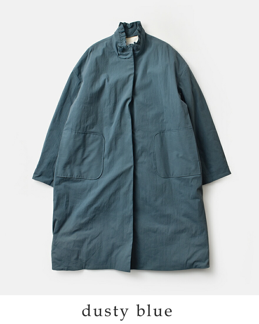 MAGALI マガリ　メランジウールノーカラータックコート MAGALI】寒い日が楽しみになる、ワンピースみたいな愛らしいコート