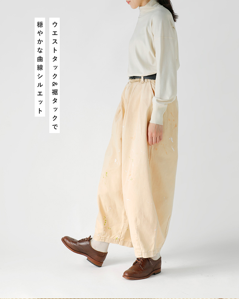 tsuzuli（ツヅリ） コットン チノ リメイク サーカスパンツ tsuzuli