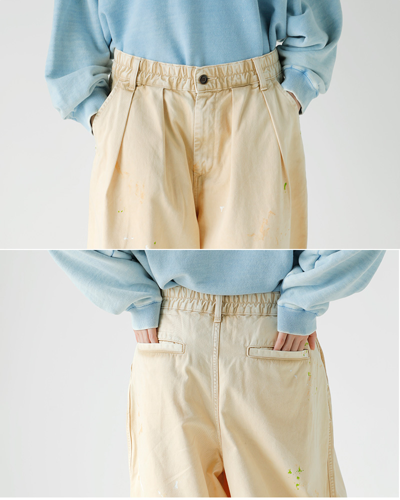 tsuzuli（ツヅリ） コットン チノ リメイク サーカスパンツ tsuzuli