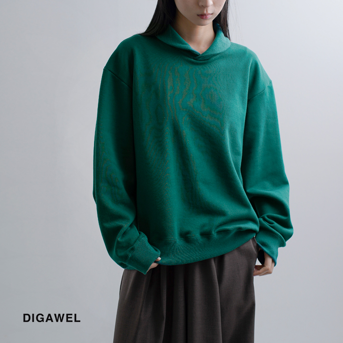 DIGAWEL（ディガウェル） コットン ショールカラー 長袖スウェット