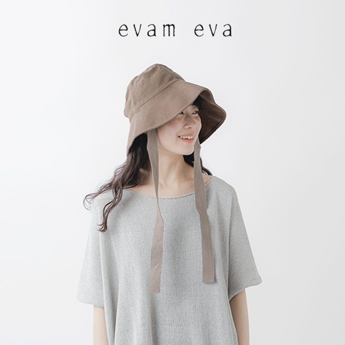 evam eva エヴァムエヴァ リネン ストラップ ハット e231g121